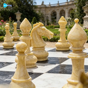 Grande sculpture d'échecs en marbre de conception européenne, faite à la main, pour la décoration extérieure, avec 5 ans de garantie - Product Image 5
