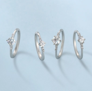 Anillo de Compromiso Clásico de Plata 925 con Moissanita, Corte Brillante Redondo, Engaste de Estrella, Joyería para Mujer - Product Image 4