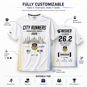 Camiseta Personalizada para Maratón de 26.2 Millas, Secado Rápido, Ropa Deportiva para Eventos Urbanos, Venta al Por Mayor OEM - Product Image 6