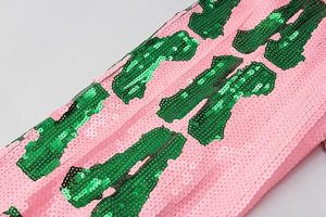 Sorority Sequin Bomber Jacket Grande para AKA Spangly Mujer - Product Image 4