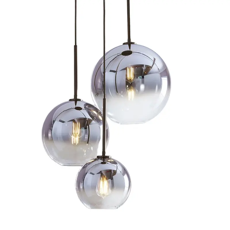 Nordic Pendant Lamps Modern Chandelier Classic Home Decor E27 Gold Round Led Bubble Ball Modern Glass Pendant Light