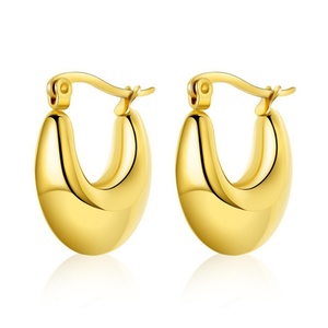 Joyería Vintage, Aros de Oro de 18 Quilates, Pendientes Gruesos de Oro para Boda - Product Image 4