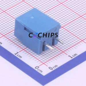 WJ300V-5.0-2P Screw Terminal Block Through hole Component (THT),P=5mm Connector 1x2P 5mm Blue Through Hole - Product Image 2