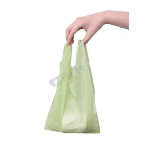 100% Compostable Biodegradable Waste Pet Dog T Shirt Poop Pack Bag With Handle