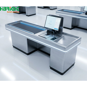 Modern Retail <b>Checkout</b> <b>Counter</b> Curved Cashier Desk POS Display <b>Counter</b> for Grocery Store Deli Shop - Product Image 4