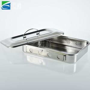 Bandeja Cuadrada de Acero Inoxidable 304 con Tapa, Bandeja para Instrumentos de Laboratorio, Perforada, Resistente al Yodo - Product Image 3