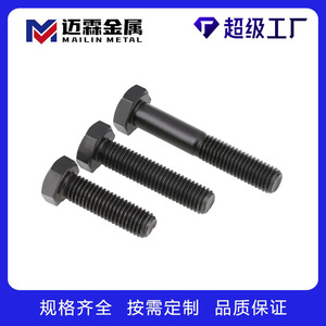 High Strength Grade 8.8 Blackened Hex Bolts M6 M8 M10 Customizable Length Standard Thread - Product Image 3