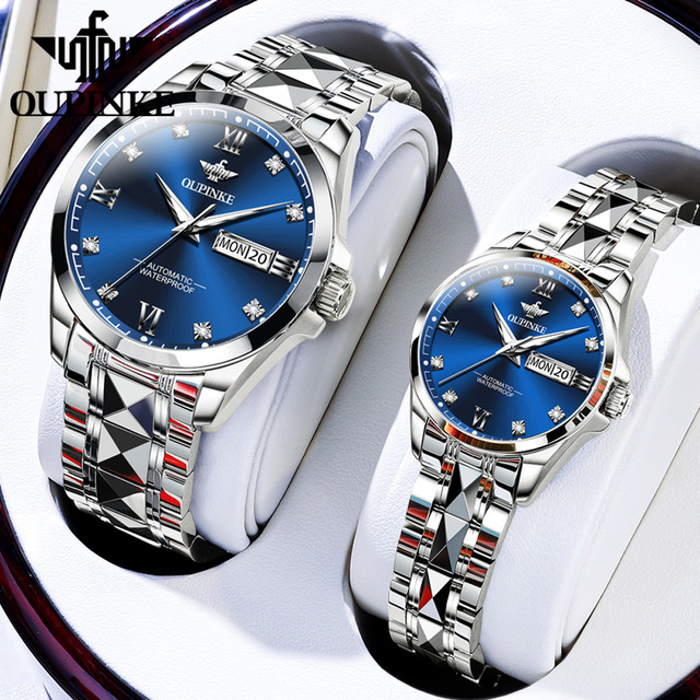 OUPINKE 3262 Hot Selling Styles Oem Custom logo Japanese Movement Stainless Steel Fashion Calendar Automatic Mechanical Watch