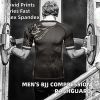 T-shirt de compression à manches courtes pour homme, Rashguard sublimé, BJJ, MMA, vêtements de sport, Rashguard personnalisé, Rashguards de surf