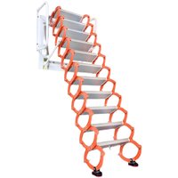 Escalier télescopique mural intérieur en acier au carbone, pliable, capacité de charge 300 kg, pour maison, villa, école, intérieur et extérieur