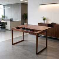 Table à thé chinoise en bois massif avec plateau d'égouttage dissimulé, bureau à thé pour la maison, le bureau, la villa, l'hôtel, vente en gros, OEM, ODM