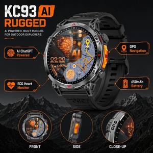 Reloj Inteligente KC93 con IA ChatGPT para Hombre, AMOLED 480x480, Llamadas por BT, GPS Beidou, Frecuencia Cardíaca, 650mAh, IP68, Resistente, OEM - Product Image 1