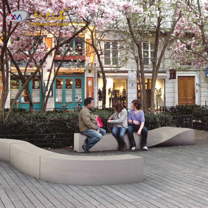 Nuevo banco espiral de diseño Magic Stone GRC para exteriores, muebles de paisajismo para centros comerciales y cafeterías - Product Image 1