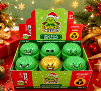 Nouvelle Peluche Grinch de Noël en TPR, Monstre Vert Moelleux à Presser, Jouet Anti-Stress Amusant, Boîte Mystère avec Édition Cachée