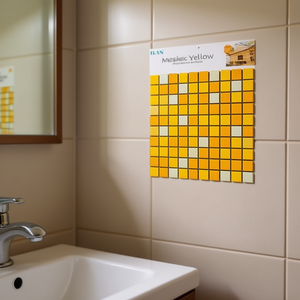Adesivi per piastrelle ILAN 30x30cm mosaico giallo per decorazione pareti cucina e bagno - Product Image 3