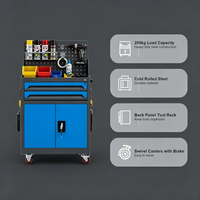 Coffre à outils industriel mobile robuste, capacité de charge de 200 kg, avec système de verrouillage à clé, pour atelier de mécanique, garage, armoire de rangement