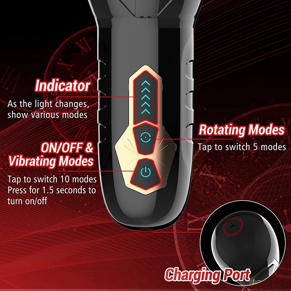 Machine de masturbateur masculin de poussée électrique automatique de tasse de masturbation rotative de 360 degrés pour l'homme