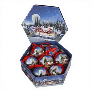 Lot de 7 pendentifs de Noël imprimés en forme de boule, ornements suspendus en mousse bonhomme de neige, décorations d'arbre, découpes pour Noël - Product Image 1