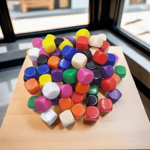 XCL亚克力桌面游戏6面空白骰子树脂拼图道具定制LOGO彩色包装游戏骰子D6