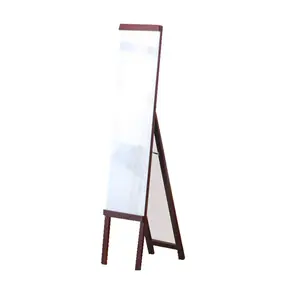 Fashion shabby chic antique white wooden floor stand dressing mirror, free standing mirror, floor standing mirror