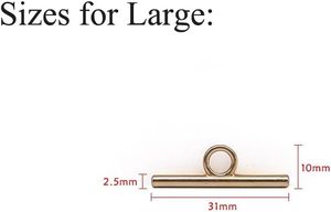 Lot de fermoirs à bascule en fer pour chaînes plates, connecteurs de fermeture en T, attaches pour sangles de sac à main, organisateur de sac en feutre - Product Image 3