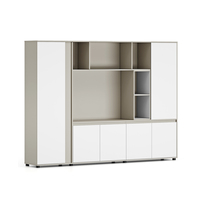 Vente directe, grande bibliothèque en bois massif, armoire de classement moderne blanche pour bureau