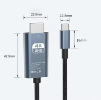 4K 30Hz Type C HDTV Adaptateur Convertisseur 2M USB C vers HDTV Mâle Câble Vidéo pour Ordinateur Portable Tablette
