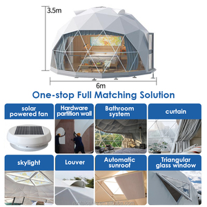 Carpa Domo Geodésica Redonda de Lujo para Exteriores, Moderna, Impermeable, de PVC, de Doble Capa, para las Cuatro Estaciones, con Baño, para Resorts - Product Image 4