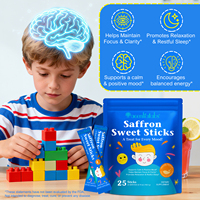 Acentiallabs Saffraan Extract Poeder voor Kinderen, 25 Sachets, Bevordert Ontspanning, Slaap en Gevoelsbalans bij Kinderen, Kruidensupplement