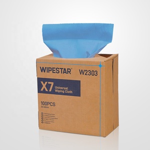 X7 Hot Bán Hàng Nhà Máy Giá Trắng Hộp Màu Xanh Và Cuộn Công Nghiệp Làm Sạch Vải Màu Xanh Công Nghiệp Lau Giấy - Product Image 3