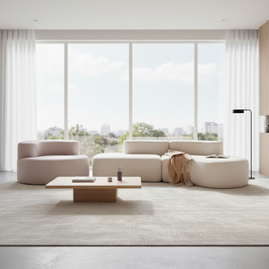 Sofá Seccional Multiusos Altamente Recomendado, Cojines de Asiento de Espuma de Alta Resiliencia, Sofá Curvo de Compresión para Sala de Estar - Product Image 3