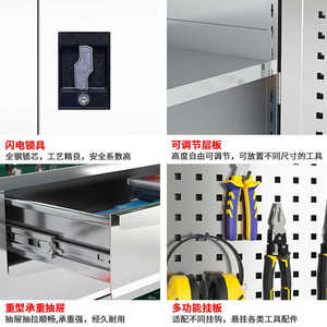 Gabinete de Herramientas de Acero Inoxidable de Alta Resistencia 304, Tipo Cajón con Cerradura, Gabinete de Almacenamiento para Fábrica/Taller, Protección Contra la Corrosión - Product Image 2