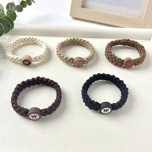 Braided Rope Hair <b>Tie</b> With Butterfly Design High Elasticity Nylon Daily Use Headdress Twisted Circle Style - Product Image 1