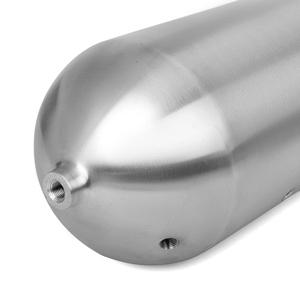 Tanque de aire universal 3 galones G1/4*7 agujeros pulido aluminio sin costuras 168MM * 605MM con 2 abrazaderas para accesorios de sistema de suspensión neumática - Product Image 4