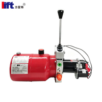 Unidad de Potencia Hidráulica DC con Válvula de Control Manual, Mini Paquete de Potencia Hidráulica de 12V 24V para Plataforma Elevadora, Remolque Volquete