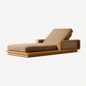 Chaise longue d'extérieur moderne pour villa, chaise longue confortable en teck pour hôtel, chaise longue de piscine pour complexe hôtelier, mobilier de plage - Product Image 2