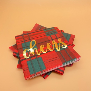 Serviettes en <span class=keywords><strong>papier</strong></span> <span class=keywords><strong>rouge</strong></span> 3 plis imprimées sur mesure en gros Nouveau design de serviettes de Noël spéciales pour le dîner Sac de serviettes à la mode - Product Image 3