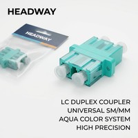 Coupleur de fibre optique duplex LC-LC universel monomode multimode, adaptateur Aqua OM3 OM4, connecteur de fibre