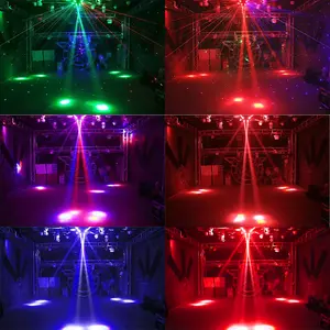 Shangcheng lampu sorot + Laser kepala bergerak Led, lampu panggung bergerak 3 kepala 12x10w untuk peralatan pencahayaan disko Dj