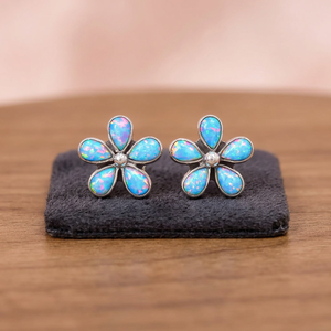 Elegant Gold Plated Anchor Shape <b>Opal</b> Stud <b>Earrings</b> 925 Sterling Silver Women's Trendy Wedding Engagement Party Jewelry Gift - Product Image 3