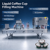 Machine de remplissage automatique pneumatique de liquides pour café, haute précision, sécurité, scelleuse 20 ml pour yaourt, lait, dosettes KCups, équipement industriel