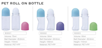 Botella de Desodorante Antitranspirante Portátil de 50 ml con Diseño Único y Logotipo Personalizado, Envase Cilíndrico de PET Vacío