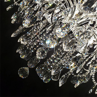 Nordique Rococo Fer Fumée Rond Hôtel Grand K9 Cristal De Luxe Suspendu Éclairage Vintage lustres de mariage