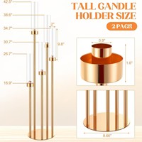 5 têtes bougeoirs en métal bricolage Table de mariage pièce maîtresse route plomb fête décor chandelier candélabre pilier support