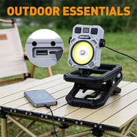 Lampe de travail LED COB avec clip magnétique - Lampe torche portable rechargeable multifonctionnelle pour le camping et les activités de plein air