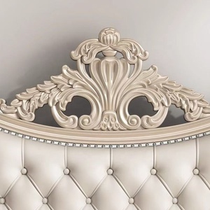 Lit de luxe en bois avec rangement, tête de lit capitonnée, style <span class=keywords><strong>palais</strong></span> européen, réglable, pliable, massant, inclinable, convertible, lit de princesse 1,8 m - Product Image 5