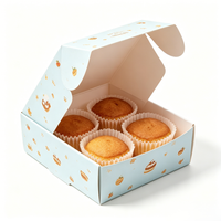 Individuell Bedruckte 4-Fach Cupcake-Box mit Trenneinsatz Lebensmittelecht für Bäckerei Muffin-Dessert-Shop Großhandel