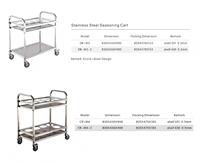Chariot de transport en acier inoxydable pour bouteilles d'eau et assaisonnements de cuisine commerciale pour hôtels