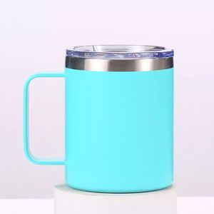 Open Top Wide Mouth Stainless Steel Double Wall Vacuum Mug Wide Mouth Straight <b>Drink</b> Cup With Handle for Office Daily Use - Product Image 3