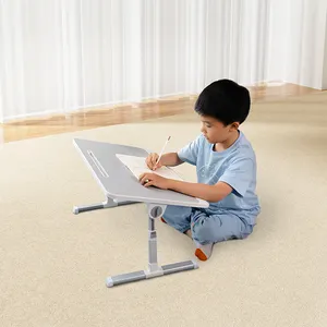 Height And Angle Adjustable Wood Computer Table Desk Metal Aluminum Portable Foldable Rotating Wooden Laptop Stand For Bed